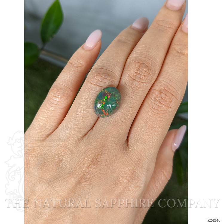 4.77 Ct. Multi Color Cabochon Black Opal from Ethiopia