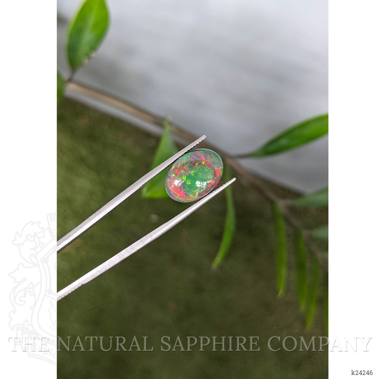 4.77 Ct. Multi Color Cabochon Black Opal from Ethiopia