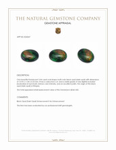 3.44 Ct. Multi Color Cabochon Black Opal (Dark Opal) from Ethiopia Appraisal
