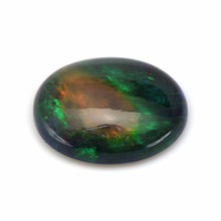 3.44 Ct. Multi Color Cabochon Black Opal from Ethiopia Video