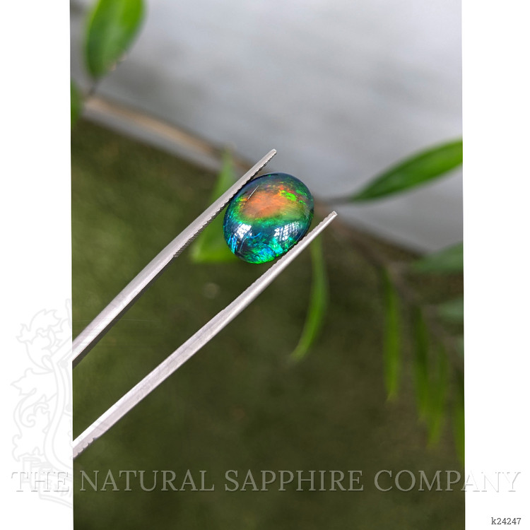 3.44 Ct. Multi Color Cabochon Black Opal from Ethiopia