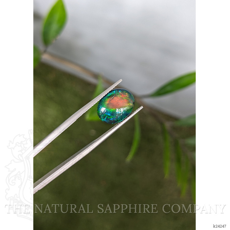 3.44 Ct. Multi Color Cabochon Black Opal from Ethiopia