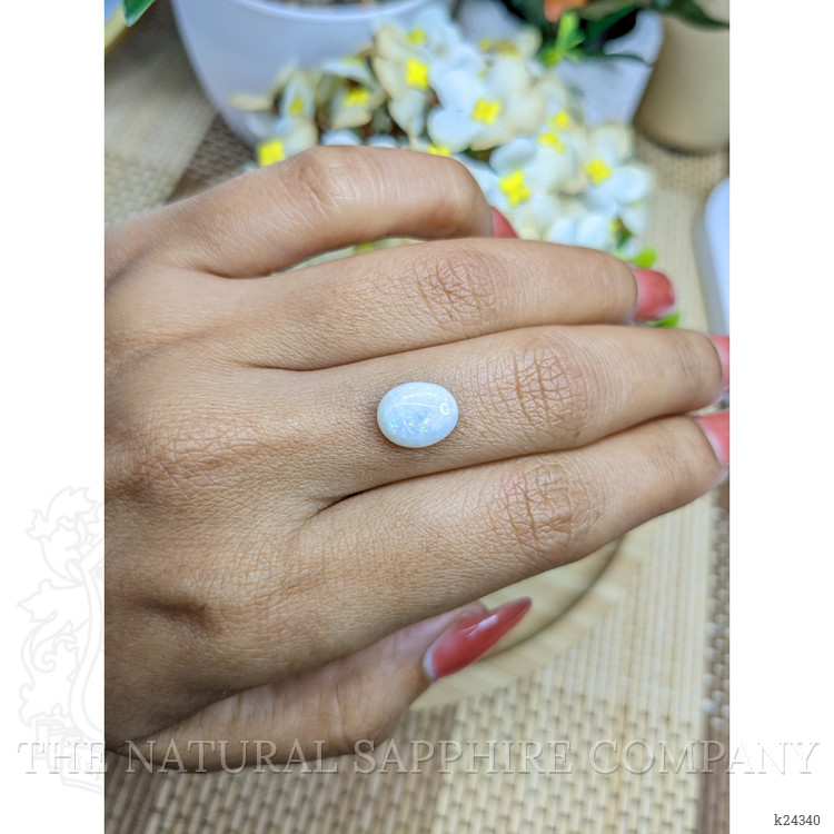 2.08 Ct. Multi Color Cabochon White Opal from Brazil