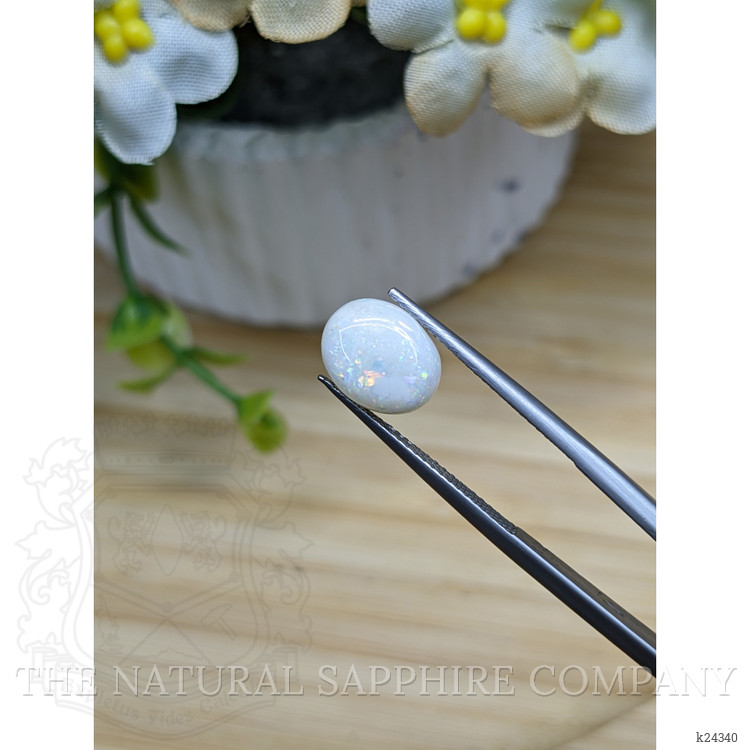 2.08 Ct. Multi Color Cabochon White Opal from Brazil
