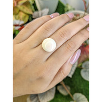 10.78 Ct. Salmon and White Cabochon Coral from Italy Life Style