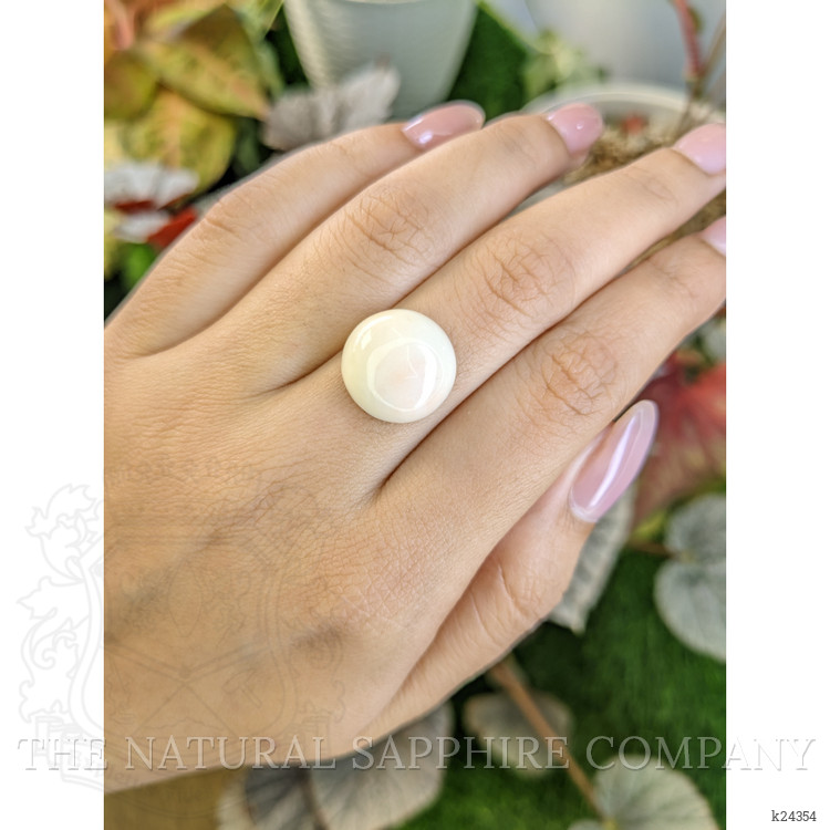 10.78 Ct. Salmon and White Cabochon Coral from Italy