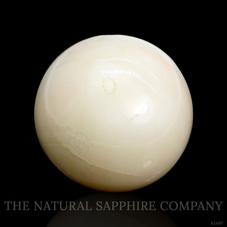 18.39 Ct. Salmon and White Cabochon Coral from Italy