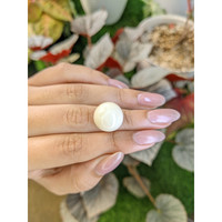 18.39 Ct. Salmon and White Cabochon Coral from Italy Life Style