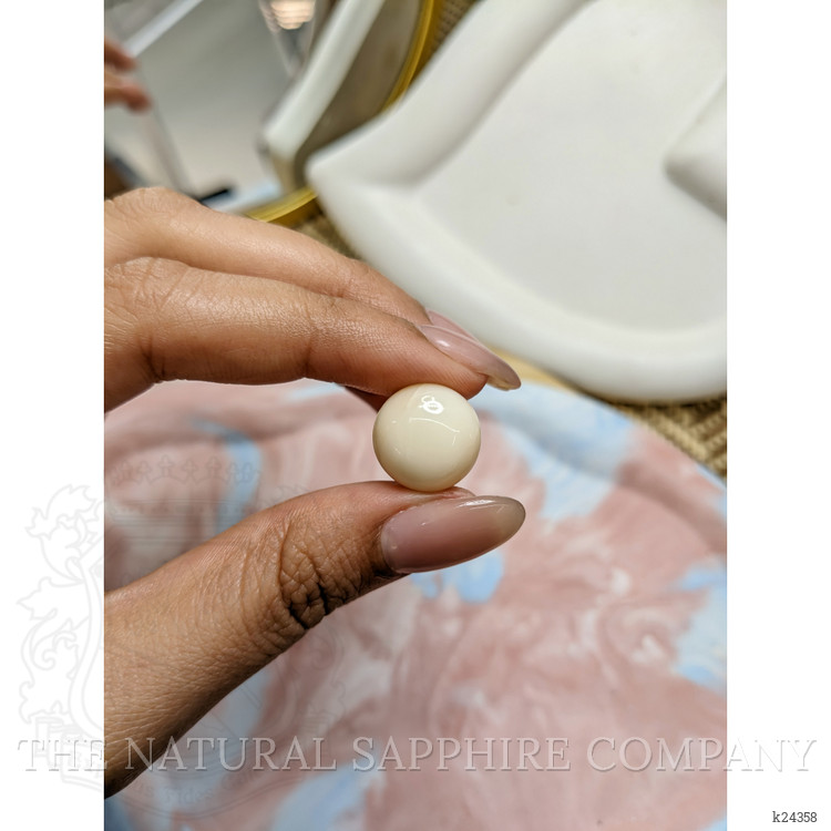 11.43 Ct. Salmon and White Cabochon Coral from Italy