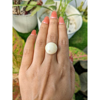 16.65 Ct. Salmon and White Cabochon Coral from Italy Life Style