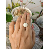 8.41 Ct. Salmon and White Cabochon Coral from Italy Life Style