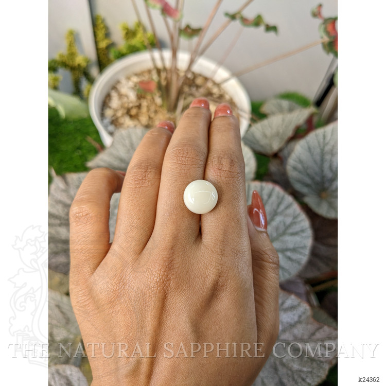 8.41 Ct. Salmon and White Cabochon Coral from Italy