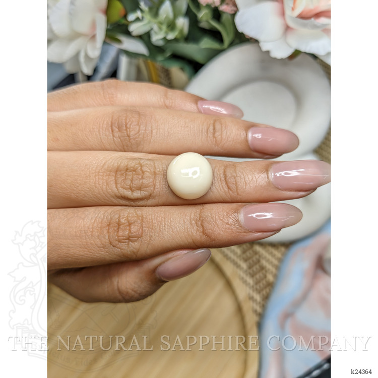 8.78 Ct. Salmon and White Cabochon Coral from Italy