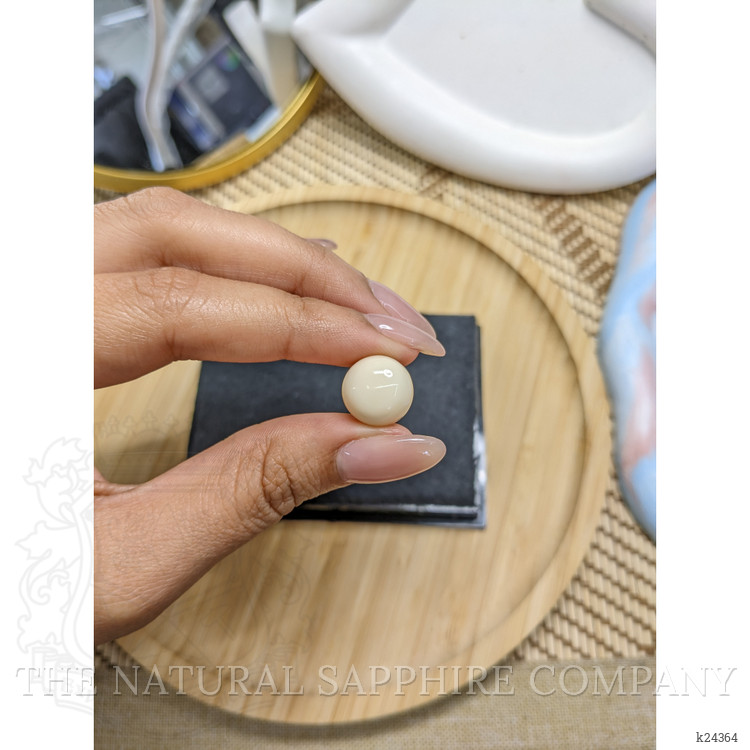8.78 Ct. Salmon and White Cabochon Coral from Italy