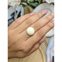 10.63 Ct. Salmon and White Cabochon Coral from Italy Life Style