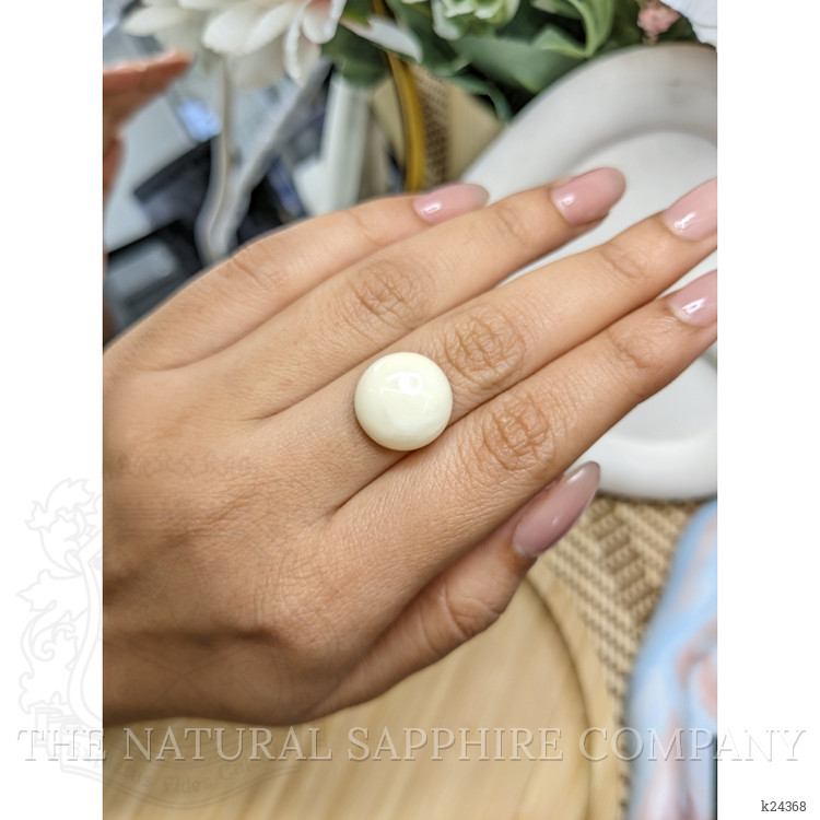 11.81 Ct. Salmon and White Cabochon Coral from Italy