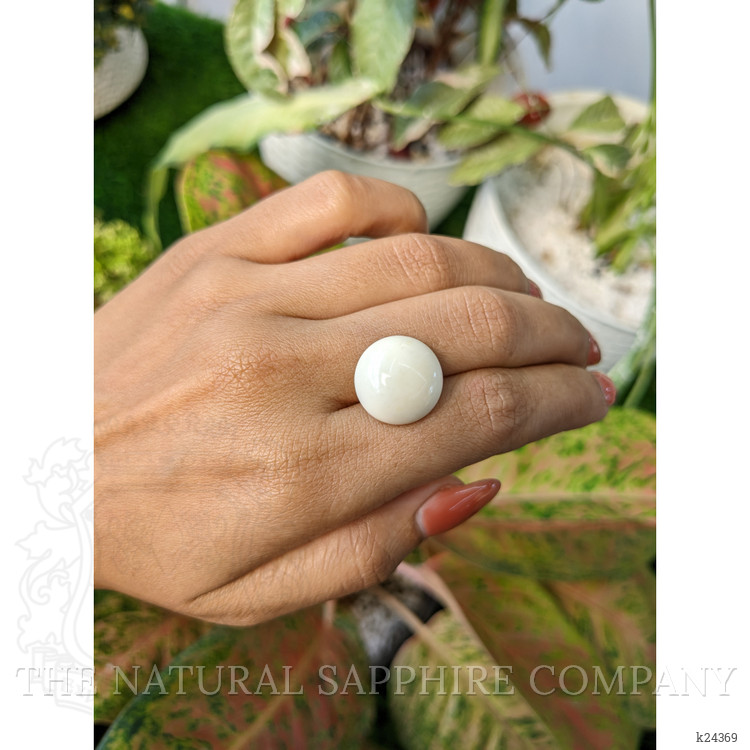 12.08 Ct. Salmon and White Cabochon Coral from Italy