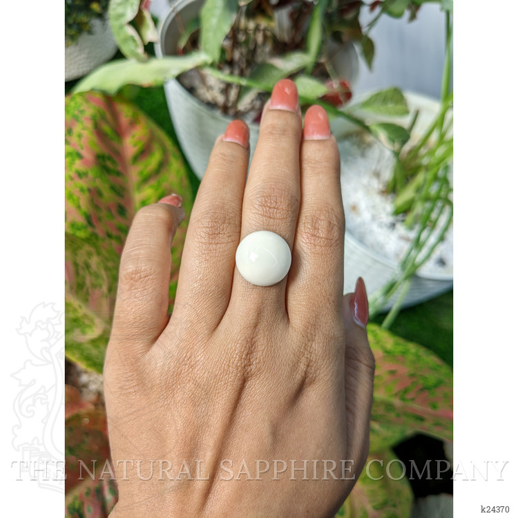11.09 Ct. Salmon and White Cabochon Coral from Italy