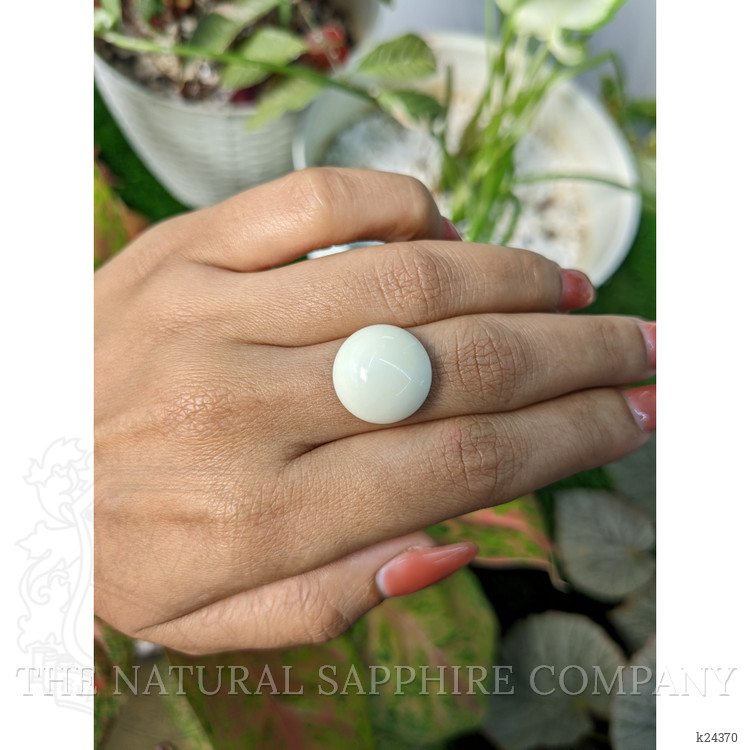 11.09 Ct. Salmon and White Cabochon Coral from Italy