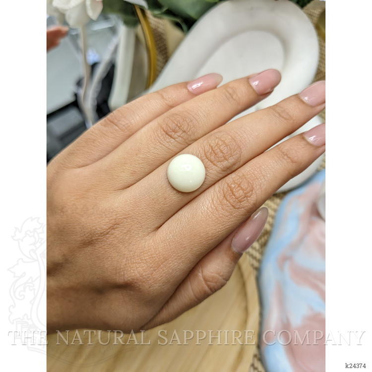 6.82 Ct. Salmon and White Cabochon Coral from Italy
