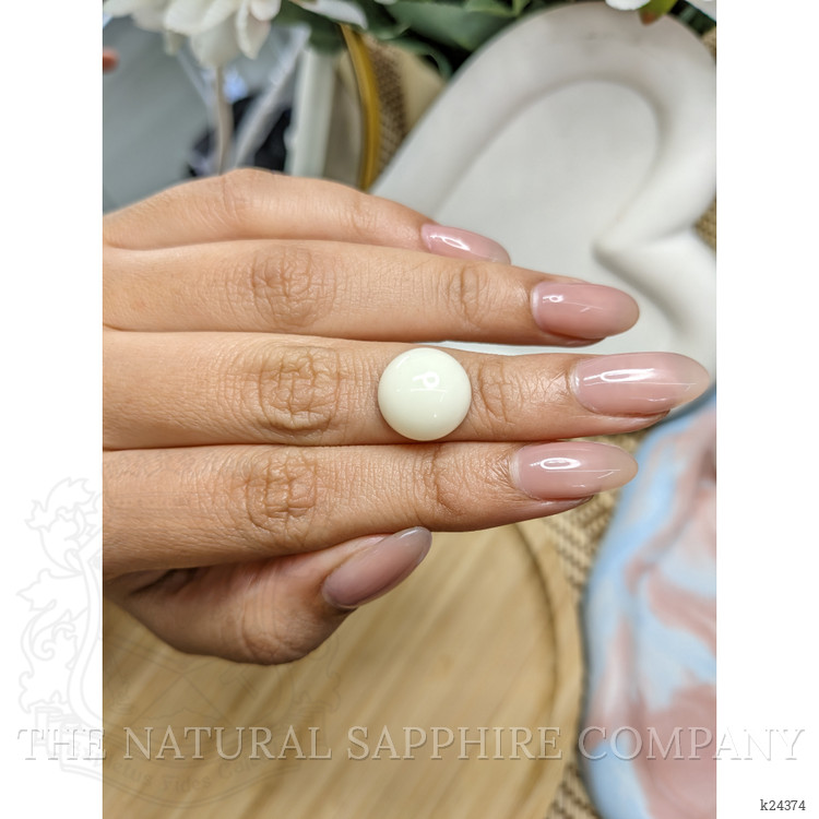 6.82 Ct. Salmon and White Cabochon Coral from Italy