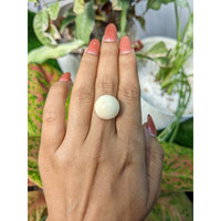 19.91 Ct. Salmon and White Cabochon Coral from Italy Life Style