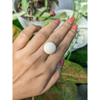 19.91 Ct. Salmon and White Cabochon Coral from Italy Life Style