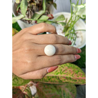 19.91 Ct. Salmon and White Cabochon Coral from Italy Life Style