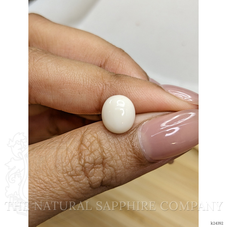 2.74 Ct. Salmon and White Cabochon Coral from Italy