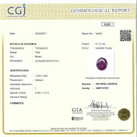 91.70 Ct. Purple Amethyst from Ceylon (Sri Lanka) Scan Report