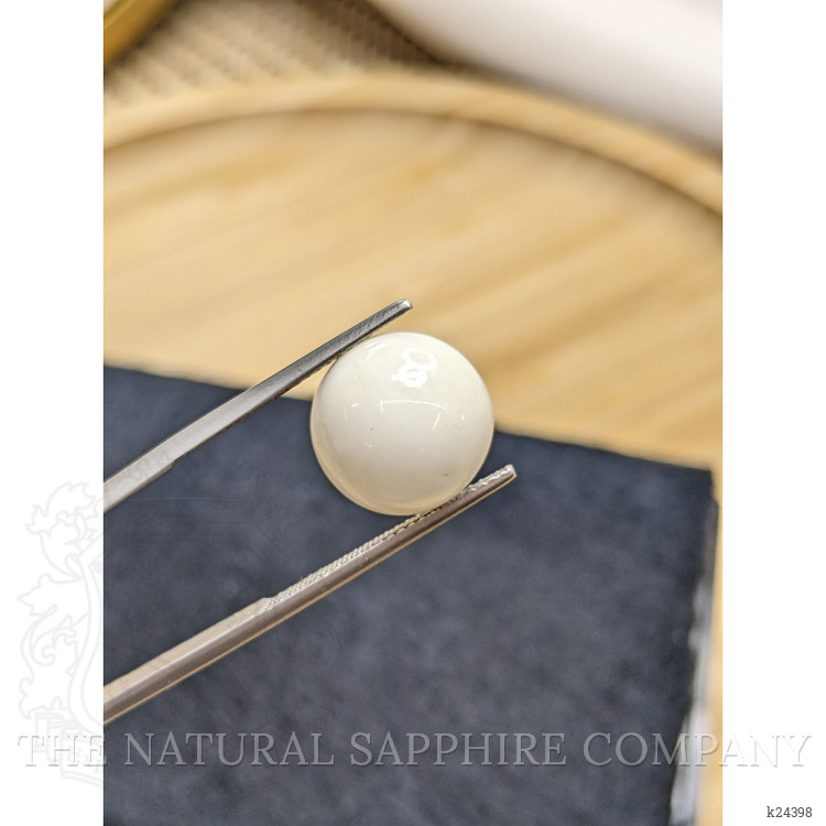 7.17 Ct. Salmon and White Cabochon Coral from Italy