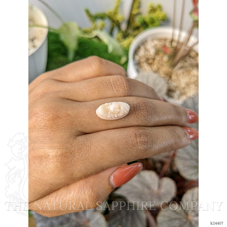 6.10 Ct. Salmon and White Coral from Italy