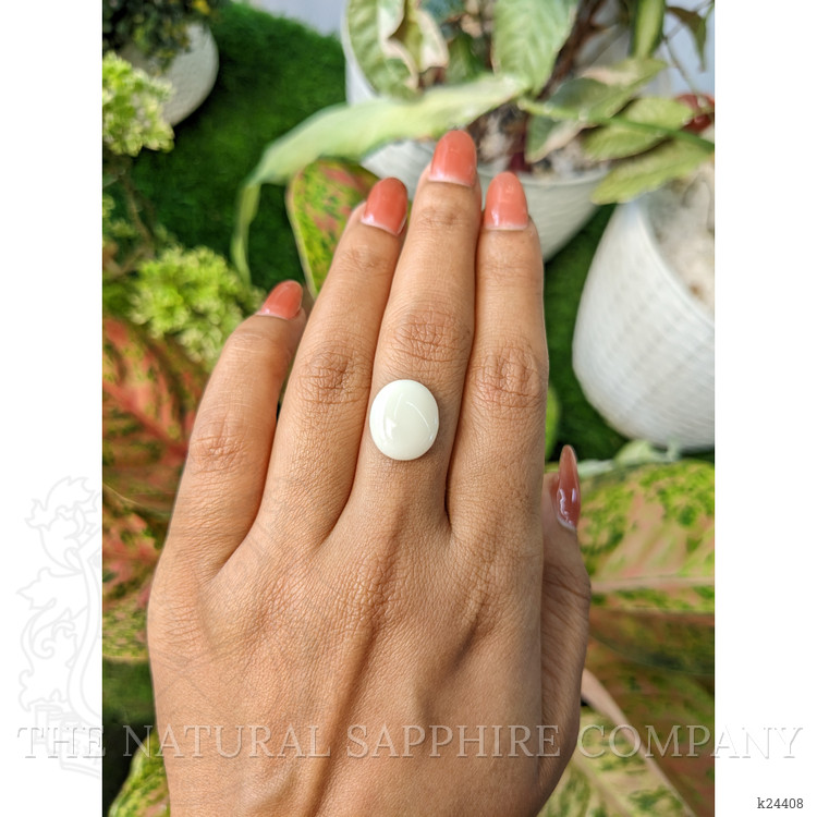 5.24 Ct. Salmon and White Cabochon Coral from Italy