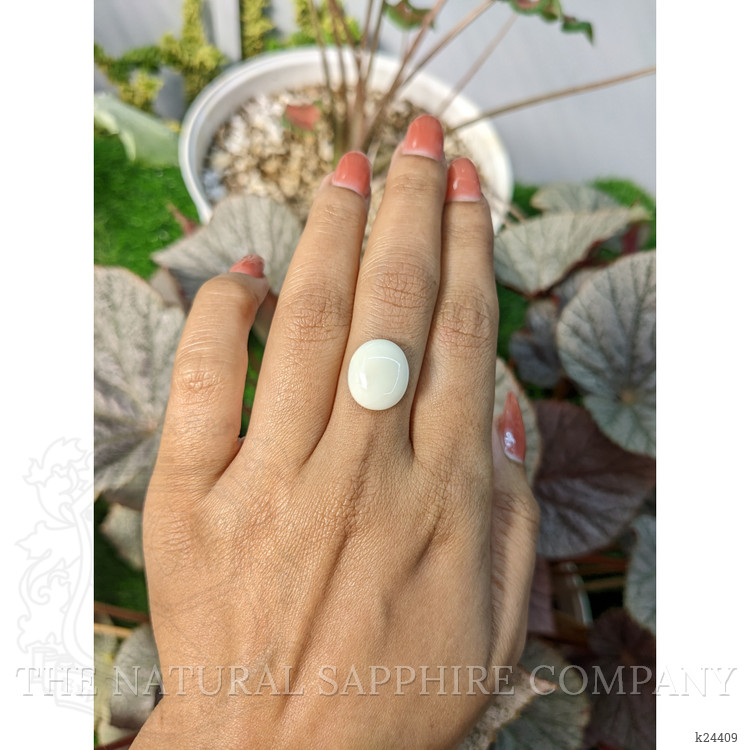 6.17 Ct. Salmon and White Cabochon Coral from Italy