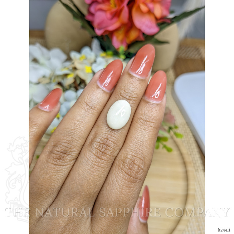 4.65 Ct. Salmon and White Cabochon Coral from Italy