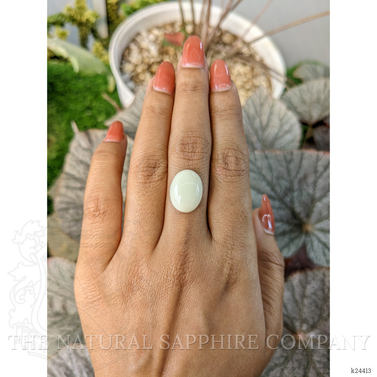 7.64 Ct. Salmon and White Cabochon Coral from Italy