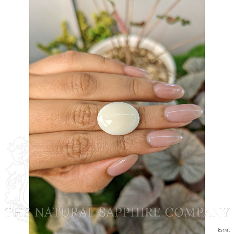 9.99 Ct. Salmon and White Cabochon Coral from Italy