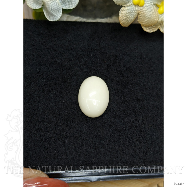 11.28 Ct. Salmon and White Cabochon Coral from Italy