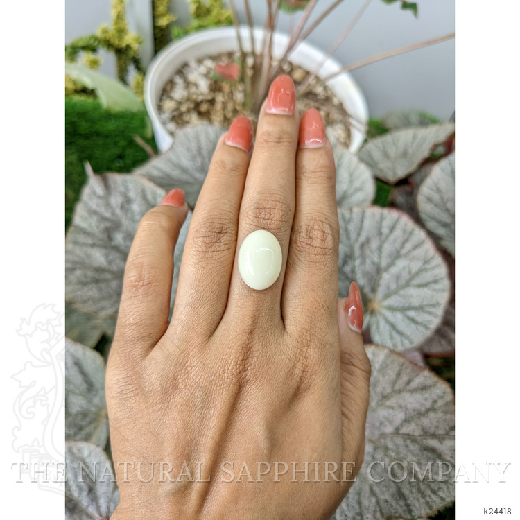 11.23 Ct. Salmon and White Cabochon Coral from Italy
