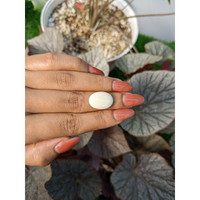 8.76 Ct. Salmon and White Cabochon Coral from Italy Life Style