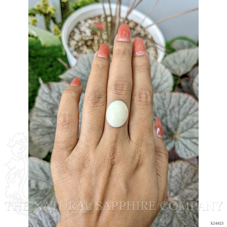 9.48 Ct. Salmon and White Cabochon Coral from Italy