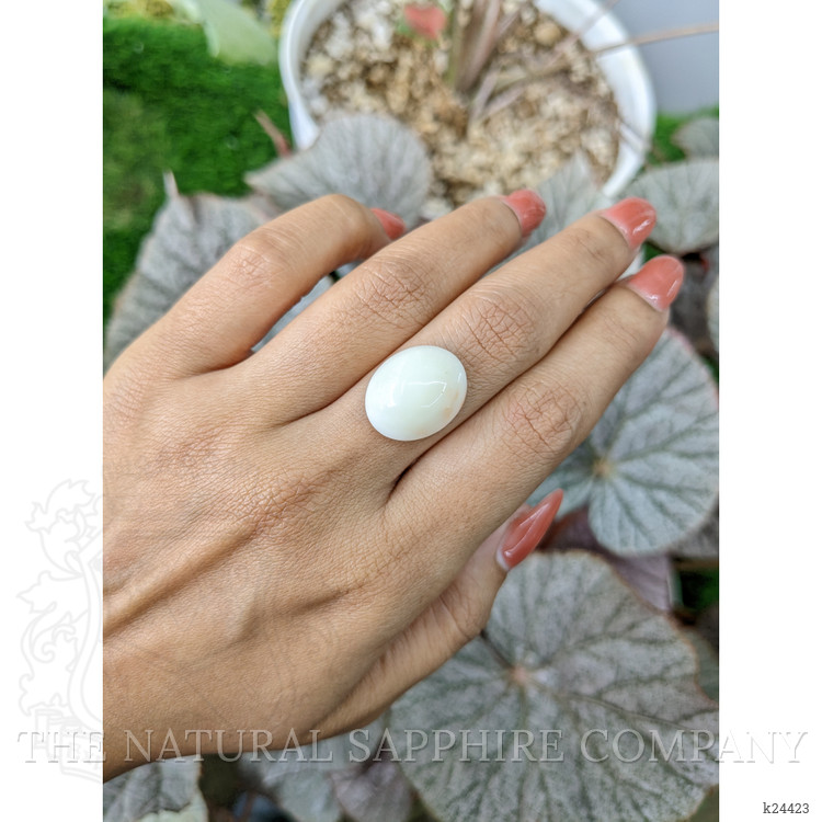 9.48 Ct. Salmon and White Cabochon Coral from Italy