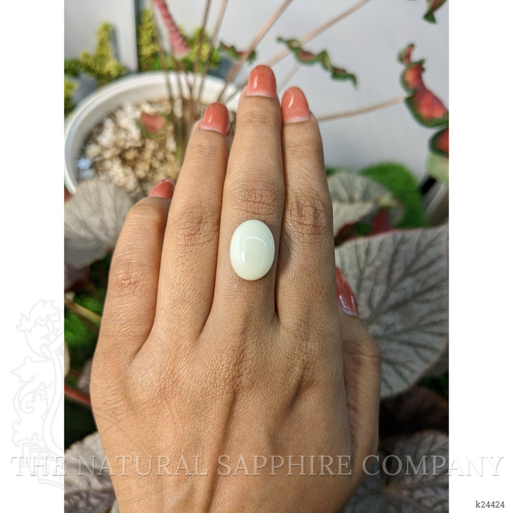 8.27 Ct. Salmon and White Cabochon Coral from Italy