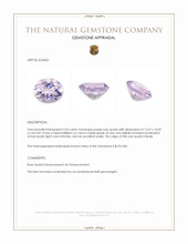 4.26 Ct. Purple Rose Quartz from Brazil Appraisal