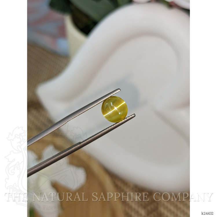 4.33 Ct. Brownish Yellow Cabochon Chrysoberyl from Ceylon (Sri Lanka)