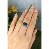 2.06 Ct. Multi Color Cabochon Black Opal from Ethiopia Life Style