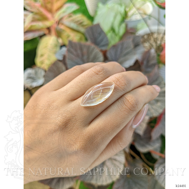 16.81 Ct. White Cabochon Topaz from Ceylon (Sri Lanka)
