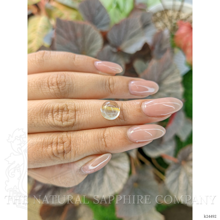 4.29 Ct. White Cabochon Topaz from Ceylon (Sri Lanka)