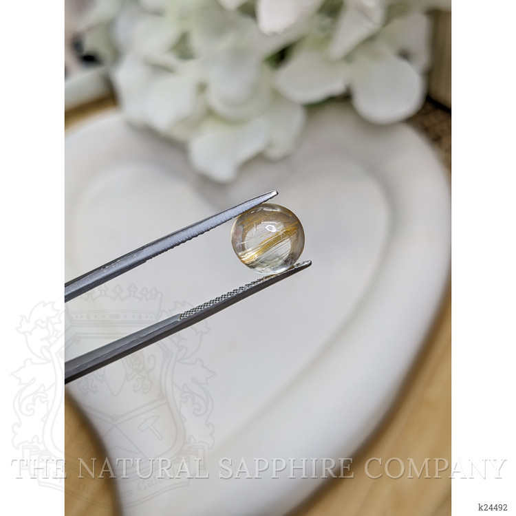 4.29 Ct. White Cabochon Topaz from Ceylon (Sri Lanka)