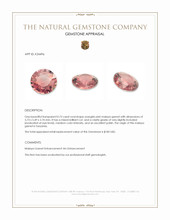 0.73 Ct. Orangish Pink Malaya Garnet from Tanzania Appraisal